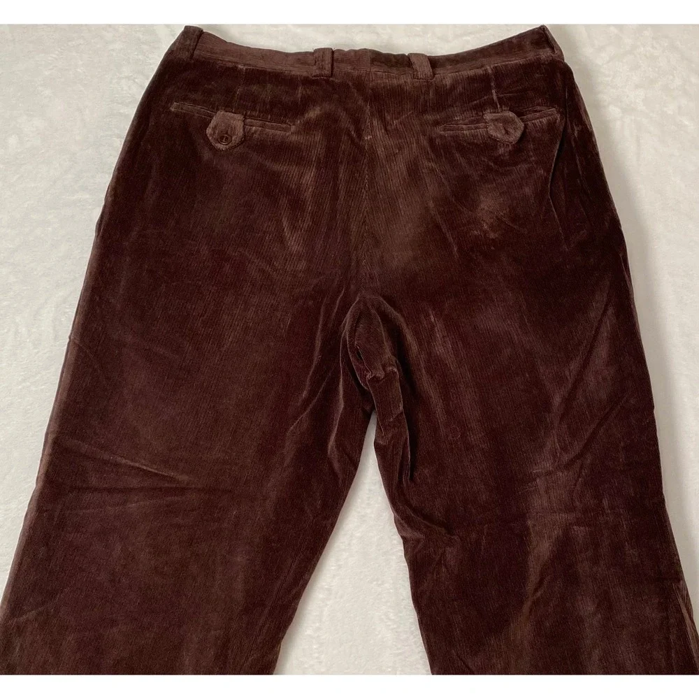 Bigsby & Kruthers Mens‎ 36x31 Brown Corduroy Pleated Cuffed Pants Made in Canada